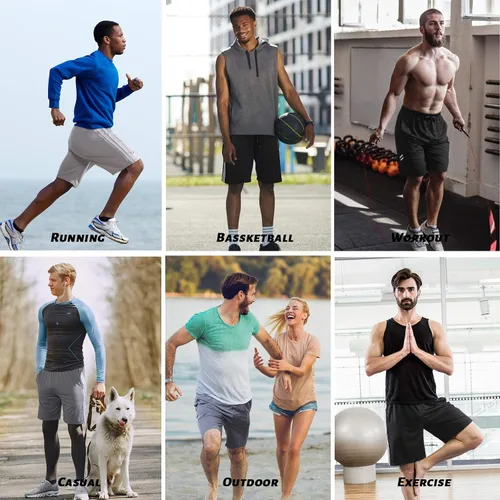 Vista 5 de Runhit Pantalones cortos de gimnasio para hombre, paquete de 3 pantalones cortos deportivos para hombre, 9 pulgadas, para entrenamiento, baloncesto