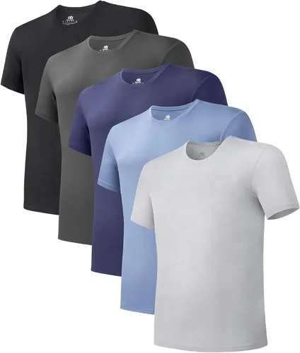 Vista 14 de DAVID ARCHY Paquete de 3/5 camisetas de cuello redondo transpirables