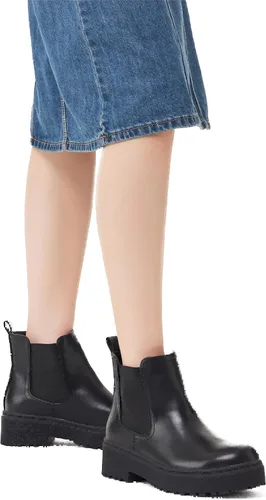 Vista 4 de HIKOWENLINN Botas Chelsea sin cordones con plataforma para mujer