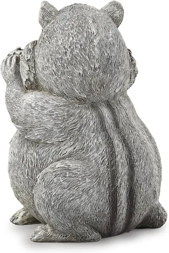 Vista 3 de Roman Jardín - Estatua de ardilla, 8.75 pulgadas de alto, colección Pudgy Pals, resina y dolomita, decorativo, regalo de jardín, decoración