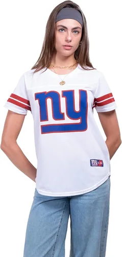 Vista 19 de Ultra Game Women's NFL Official Soft Mesh Varsity Stripe T-Shirt