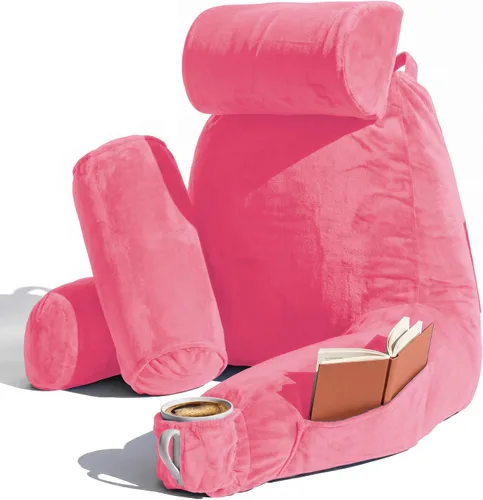 Vista 22 de Nestl Almohada de lectura para niños y adolescentes con espuma viscoelástica triturada, almohadas de respaldo para leer, ver y jugar, uso