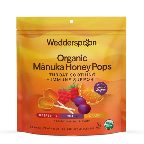 Vista 7 de Wedderspoon Gotas de miel de manuka orgánica, cereza, propóleo de abeja y equinácea, 20 unidades, USDA orgánico, miel genuina de Nueva Zelanda
