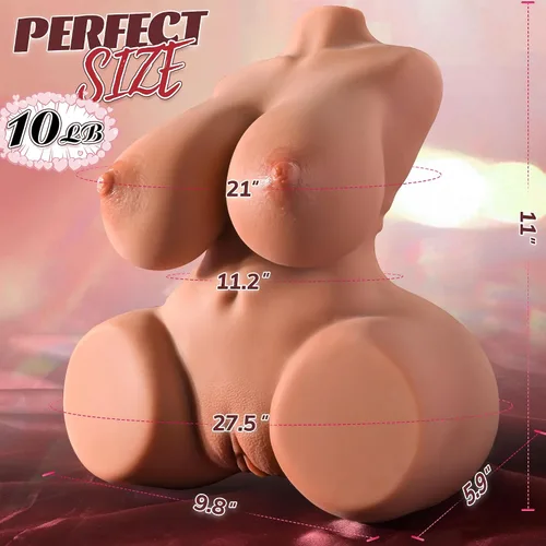 Vista 5 de Muñeca sexual BBW de 10 libras para hombres, masturbadores masculinos realistas de bolsillo con pechos grandes y culo de coño, muñecas sexuales