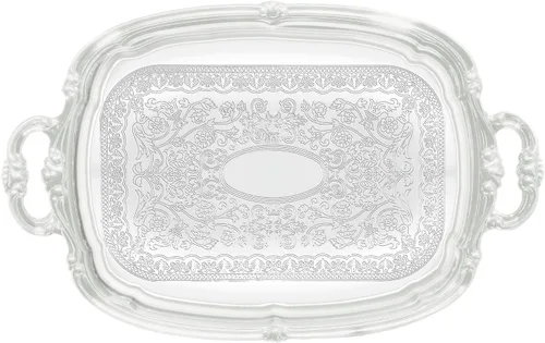 Vista 2 de Winco Bandeja octogonal, 14 x 20 pulgadas, cromo