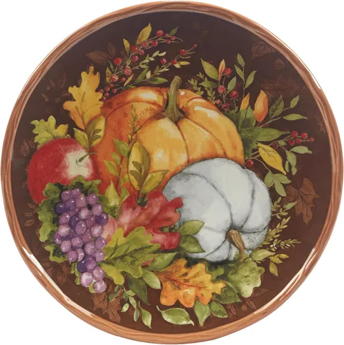 Vista 5 de Certified International Harvest Blessings - Plato para ensalada/postre de 8.5 pulgadas, multicolor, mediano, juego de 4