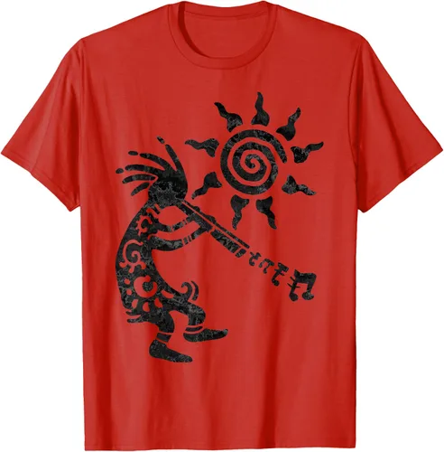 Vista 68 de Native American Kokopelli Musican With Flute 2 - Camiseta divertida para fanáticos, Blanco, S