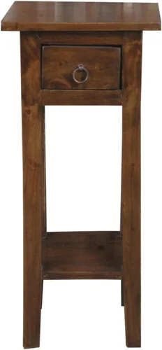 Vista 4 de Sunset Trading Mesa auxiliar estrecha de madera Cottage en marrón Java viejo/hierro antiguo