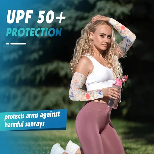 Vista 7 de Mepase 8 pares de mangas de jardinería deportivas mandalas para mujeres y hombres, protección solar UV, mangas de enfriamiento, protección de brazo