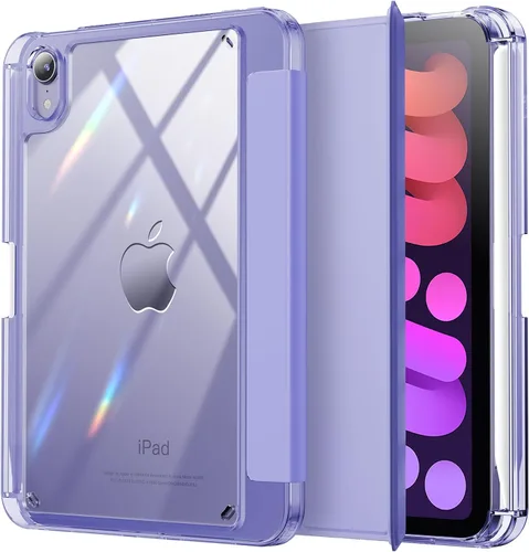 Vista 12 de INFILAND Funda para iPad mini 7, iPad mini 7ª (A17 Pro)/6ª generación de 8.3 pulgadas 2024/2021, parte trasera transparente y funda protectora