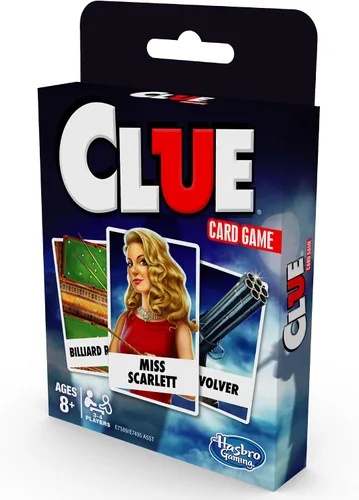 Vista 5 de Hasbro Gaming Juego de Cartas Clue, Juego de Estrategia para 3-4 Jugadores, Divertidas Actividades de Verano, Esenciales para Viajes de Vacaciones