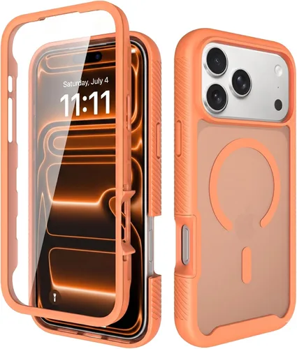 Vista 9 de Funda para iPhone 18 Pro Max y iPhone 17 Pro Max, color negro Protector de pantalla integrado, compatible con MagSafe, protección de cuerpo completo