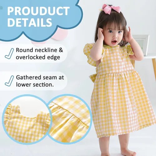 Vista 2 de Zanie Kids Vestidos de Pascua para niñas, vestido de verano para niñas, ropa de juego, trajes de fotos familiares