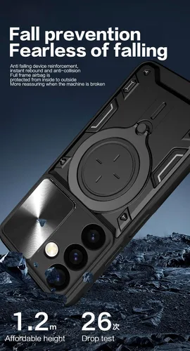 Vista 2 de MingWei Funda para Galaxy S24 Plus [con soporte de 360°] Soporte magnético para automóvil [absorción de impactos] Funda de protección resistente