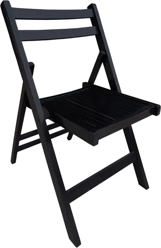Vista 6 de CIATRE Eleva tus reuniones al aire libre con sillas plegables de madera de listones - Juego de 4 (negro)