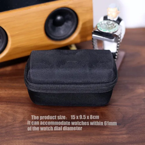 Vista 3 de Caja organizadora de reloj duro para hombres o mujeres, funda de viaje para 3 relojes, soporte portátil para relojes de pulsera y relojes