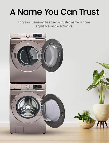 Vista 4 de Kit de apilamiento Samsung para lavadora y secadora de carga frontal de 27" de ancho, solución de ahorro de espacio pequeño para conjuntos