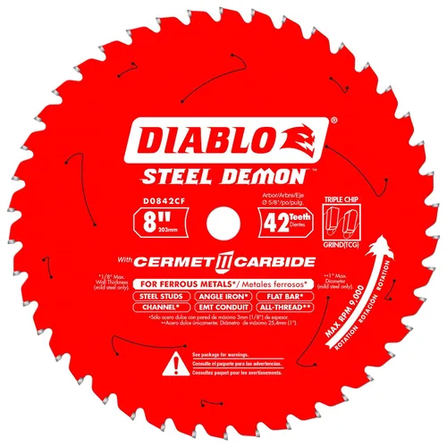 Vista 20 de Diablo Hoja de sierra Demon de acero para metal mediano – 5-1/2 pulgadas de diámetro, 30 dientes TCG, eje de 20 mm, corte de .059 pulgadas, ángulo