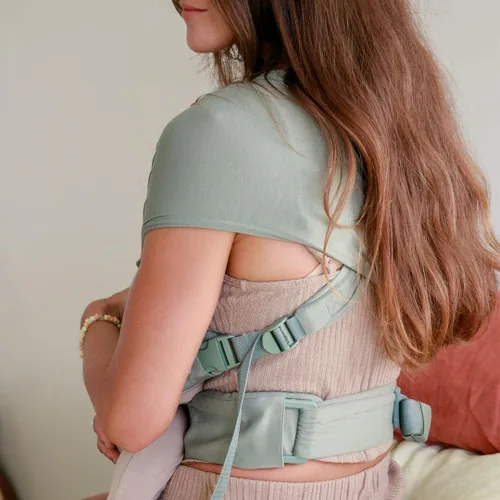 Vista 5 de WildBird - Envoltura con hebilla aérea - Bebés de 0 a 6 meses - Grande (L-4XL) Acadian - Portabebés recién nacido - Transporte frontal - Tela suave