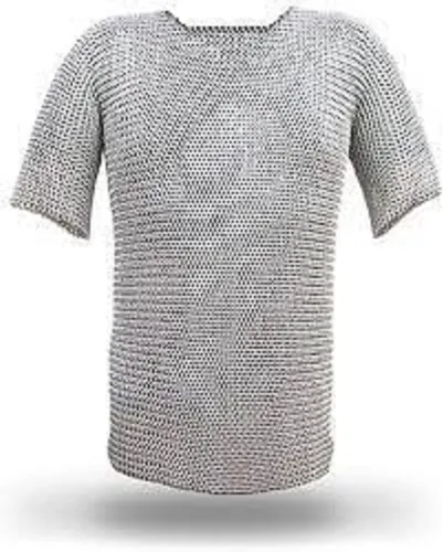 Vista 2 de Camisa de malla de aluminio con malla a tope Haubergeon Medieval Costume Armour