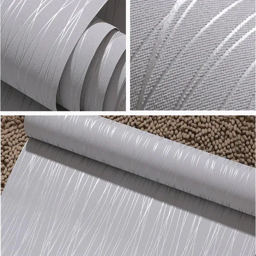 Vista 6 de Q QIHANG - Papel pintado clásico a rayas, diseño de rayas, color plateado y gris Non-woven,Modern Fashion,For Living Room Bedroom,KTV,Bar,TV