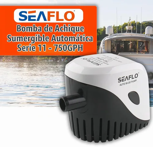 Vista 2 de Seaflo, bomba de agua autosumergible automática para barco de sentina de 12 V 750 ghp con interruptor sumergible