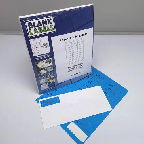 Vista 2 de Blanks Labels Fluorescent Blue FBA & Mailing Labels from Blank Labels - 2-5/8" x 1" (2.625 x 1) - 30 Labels Per Sheet-25 Sheets
