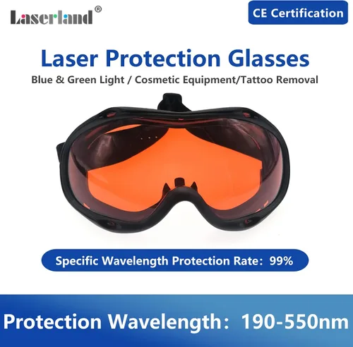 Vista 2 de 190nm-550nm 355nm 405nm 450nm 473nm 532nm OD6 azul verde láser protección gafas de seguridad gafas de seguridad CE T1-10