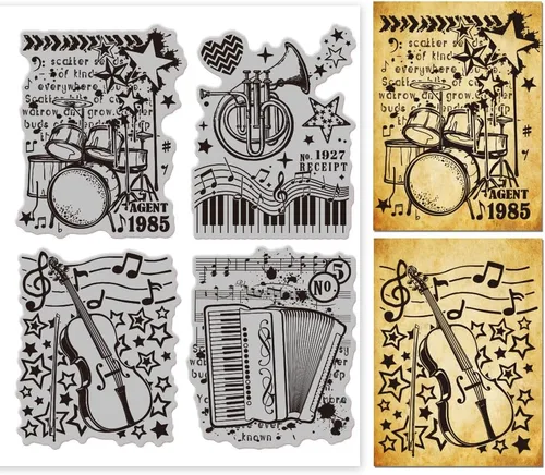 Vista 8 de GLOBLELAND Diario de arte con fondo de goma, sello de soporte de arte, sellos de guión para hacer tarjetas y álbumes de fotos, decoración y álbum