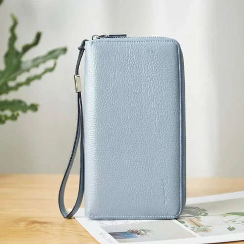 Vista 7 de BOSTANTEN - Carteras de cuero para mujer, bloqueo de identificación por radio frecuencia (RFID), cierre de cremallera alrededor, tarjetero, cartera