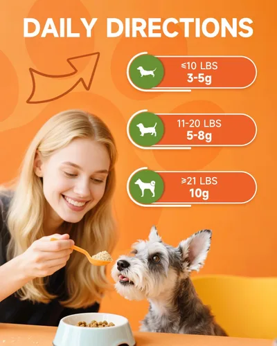 Vista 4 de Calabaza para perros – Polvo de calabaza orgánica para perros – Apoyo diario para la digestión, diarrea, estreñimiento, malestar estomacal