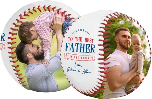 Vista 9 de Foto personalizada para el Día del Padre, con tus fotos y texto Béisbol Cumpleaños Día del Padre para papá, marido, abuelo