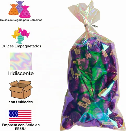 Vista 4 de Iconikal Bolsas para violonchelo, holográficas iridiscentes, 5 x 11 pulgadas, 100