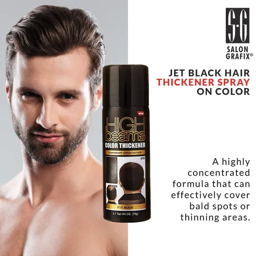 Vista 6 de High Beams Espesante de color temporal en spray para el cabello, negro, 2.7 oz (paquete de 3)
