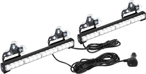 Vista 13 de ASPL - Barra de luz LED intermitente de emergencia de 2 x 16.8 pulgadas, para asesor de tráfico. Barra de luz estroboscópica de 32 LED con 26 Ámbar