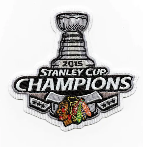 Vista 2 de 2015 Stanley Cup Champions Jersey parche chicagp Blackhawks
