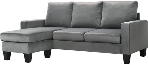 Vista 7 de Glory Furniture Jessica Velvet Sofá Chaise en Negro