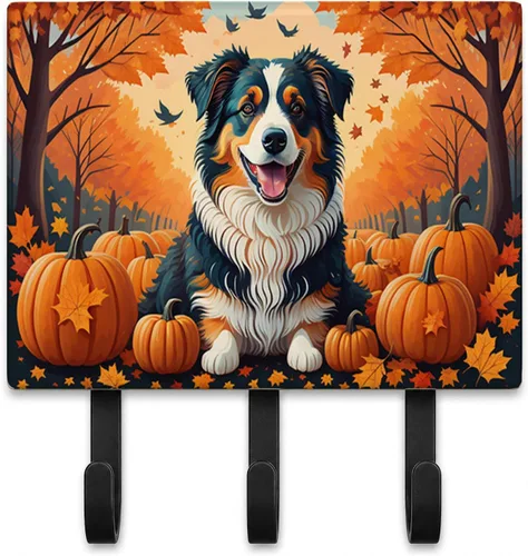 Vista 85 de Affenpinscher - Correa de otoño o llavero Affenpinscher Fall artwork on ceramic tile with three steel hooks for keys, leashes, towels