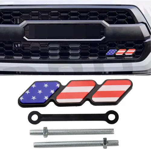 Vista 3 de TRD - Insignia decorativa de rejilla tricolor, emblema de diamante, compatible con Toyota 4Runner Tacoma Tundra y otras rejillas de malla o rejilla