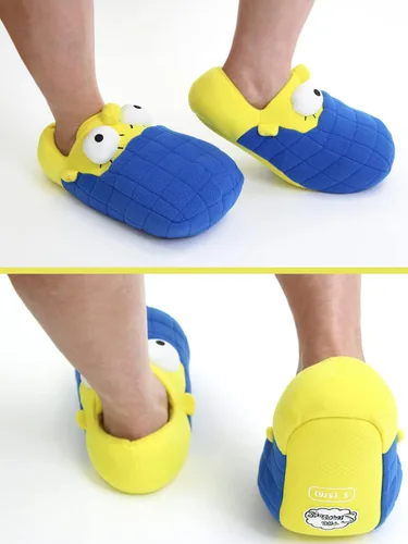 Vista 5 de The Simpsons Novedosas pantuflas de felpa para mujer 3D Marge Simpson Face Slippers