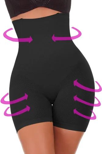 Vista 2 de XINSHIDE Bragas levantadoras de glúteos para mujer, pantalones cortos de cintura alta, control de abdomen, faja moldeadora adelgazante