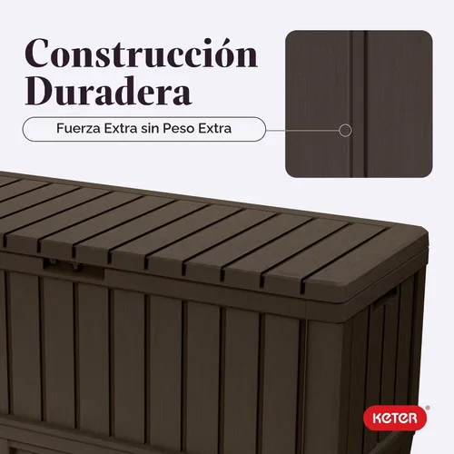 Vista 8 de Keter Kentwood - Caja de resina de 92 galones, organización y almacenamiento para muebles de patio, cojines de exterior, almohadas, herramientas
