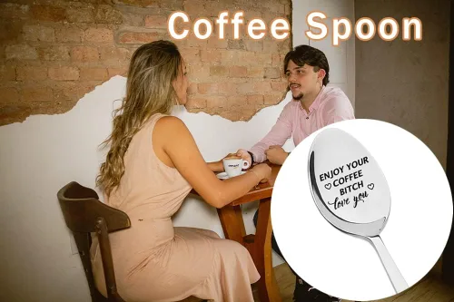 Vista 2 de Cuchara de regalo para mejores amigas, regalos para mujeres y hombres, divertidas cucharas de café para mejores amigos, regalos de cumpleaños