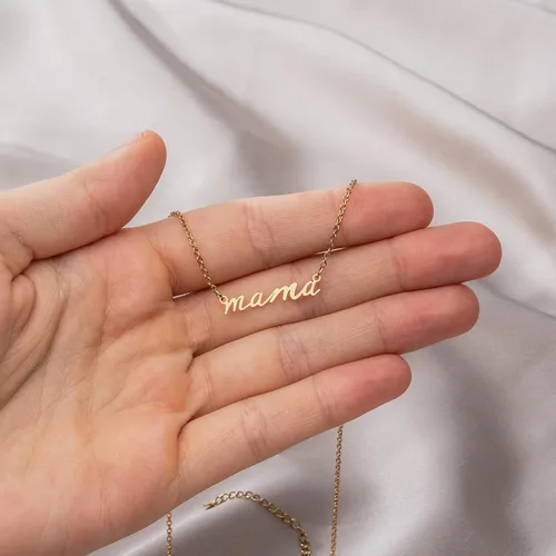 Vista 2 de Suavell Mama Necklace - Gold Dipped Momma Necklace for Women - Expecting Mom Gift - For New Mom or Mother to Be - Mama Gifts for Expecting Mothers