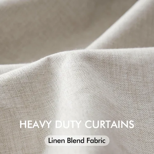 Vista 9 de MIULEE Cortinas de Lino Natural con Pliegues Pinzados Opacas de 84 Pulgadas de Largo, Cortinas con Pliegues Pinzados con Ganchos para Dormitorio