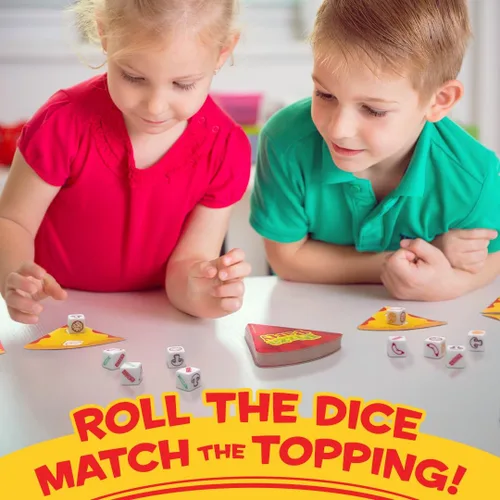 Vista 5 de University Games, Juego de dados de fiesta de pizza, juego de dados para niños y familias, a partir de 6 años