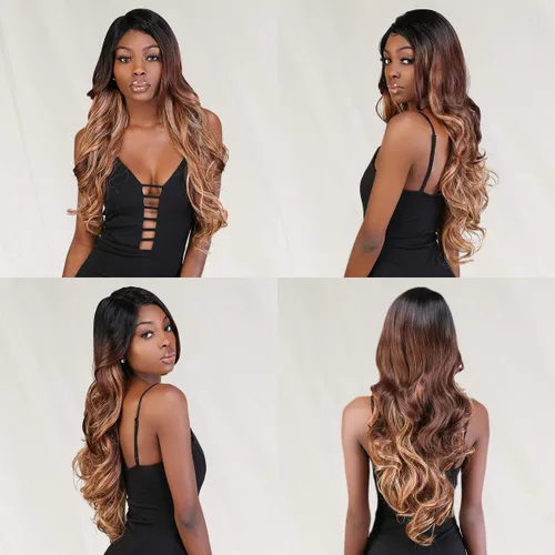 Vista 7 de GLAM21USA Peluca de encaje frontal HD con ondas sueltas de 13 x 6 pulgadas, sin pegamento, invisible, transparente, encaje frontal, mezcla