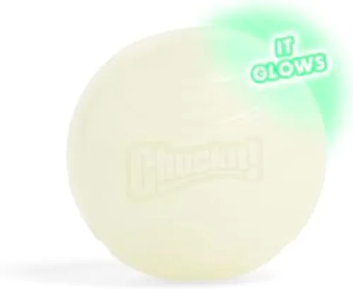 Vista 9 de Chuckit! Bolas inflables que brillan en la oscuridad – Pelota para perros, juguete Chuckit para perro, bolas de brillo máximo – S, 2 pulgadas