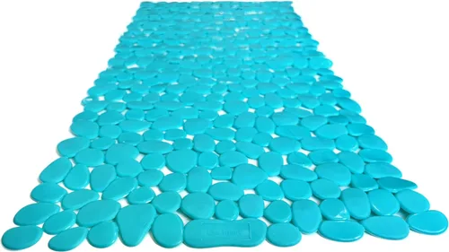 Vista 6 de Alfombra antideslizante para bañera y ducha "Pebbles" de 27 x 14 pulgadas, ovalada, no tóxica, segura, limpia, lavable a máquina, agarre y drenaje