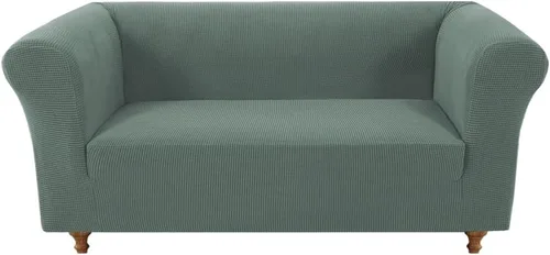 Vista 10 de Funda elástica Chesterfield para sofá, funda de tela jacquard para sofá biplaza de 2 cojines, protector de muebles antideslizante resistente a